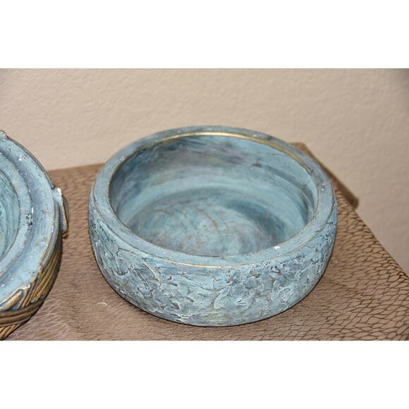 Jaru Designer Art Deco Green and Gold Cast Ceramic Trinket Candy Box - Picture 8 of 10